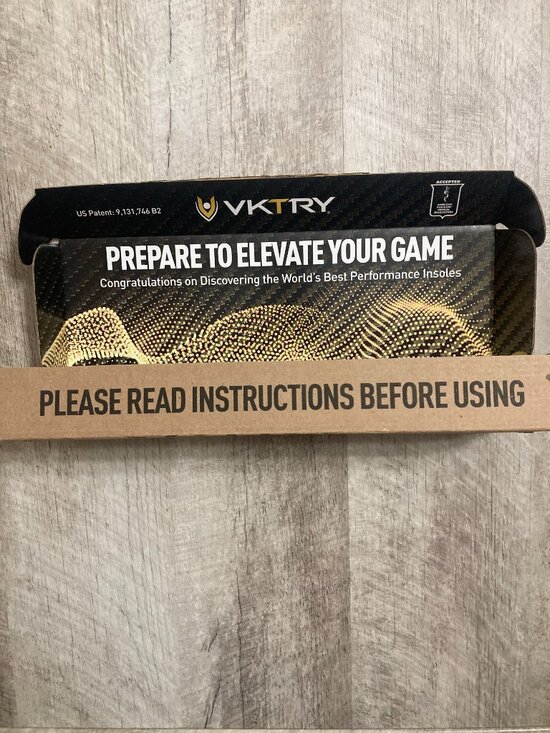 VKTRY Men’s Gold Carbon Fiber Performance Running Insoles Size 10-10.5 main image 3